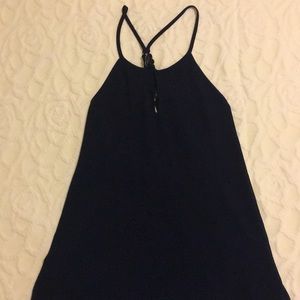 Backless tank top navy blue